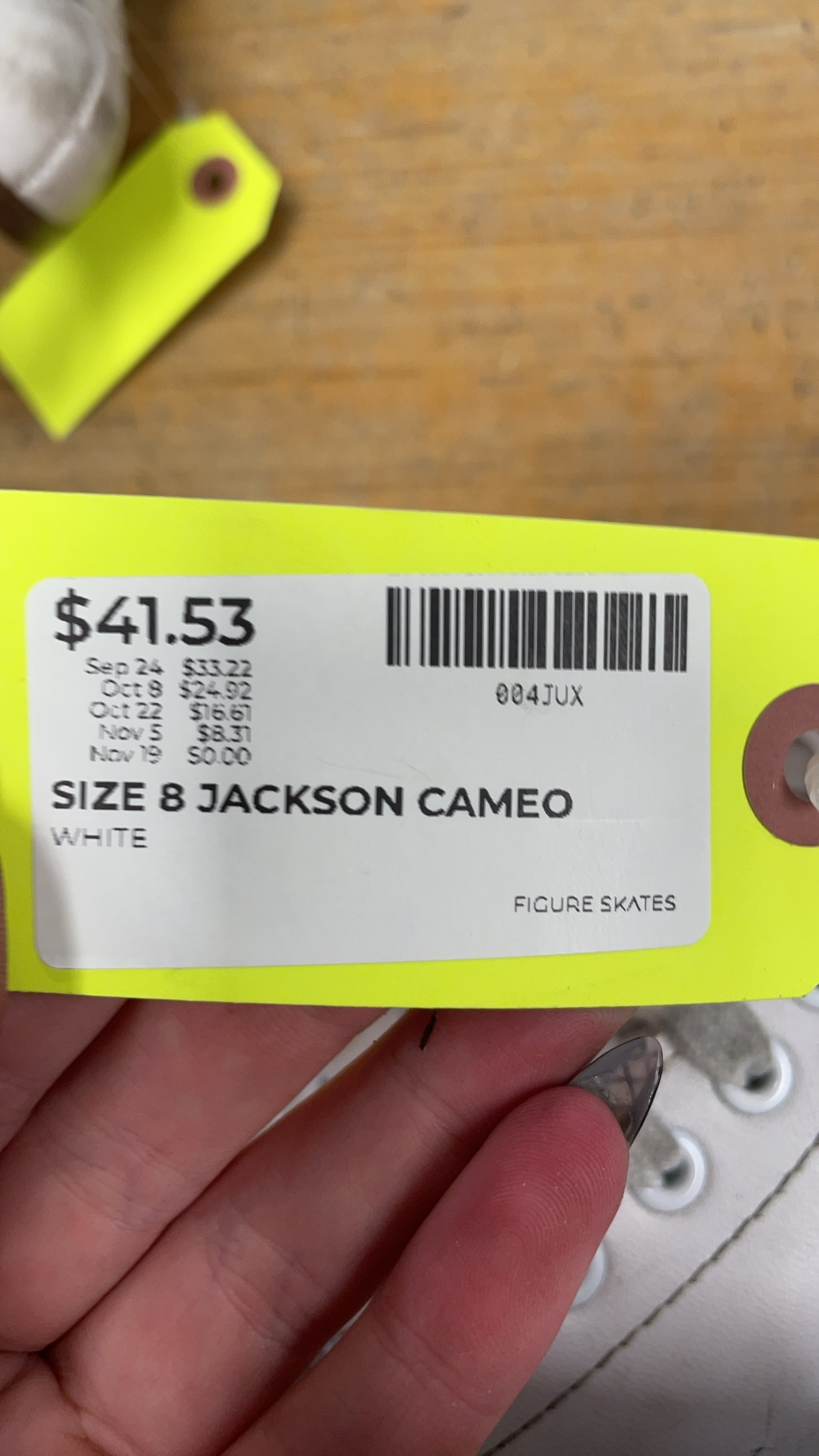 Jackson Cameo Size 8 White Figure Skates