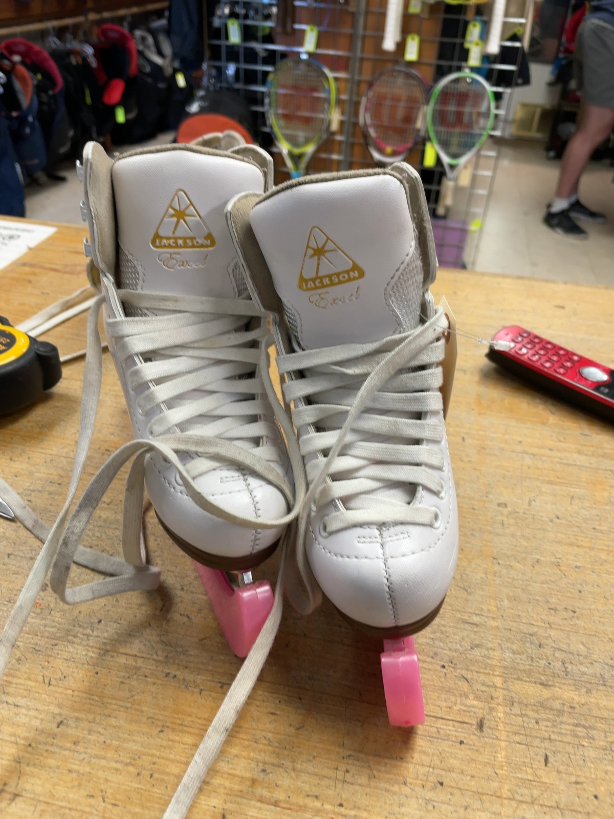Jackson Excel Size 11C Figure Skates with Pink Guards