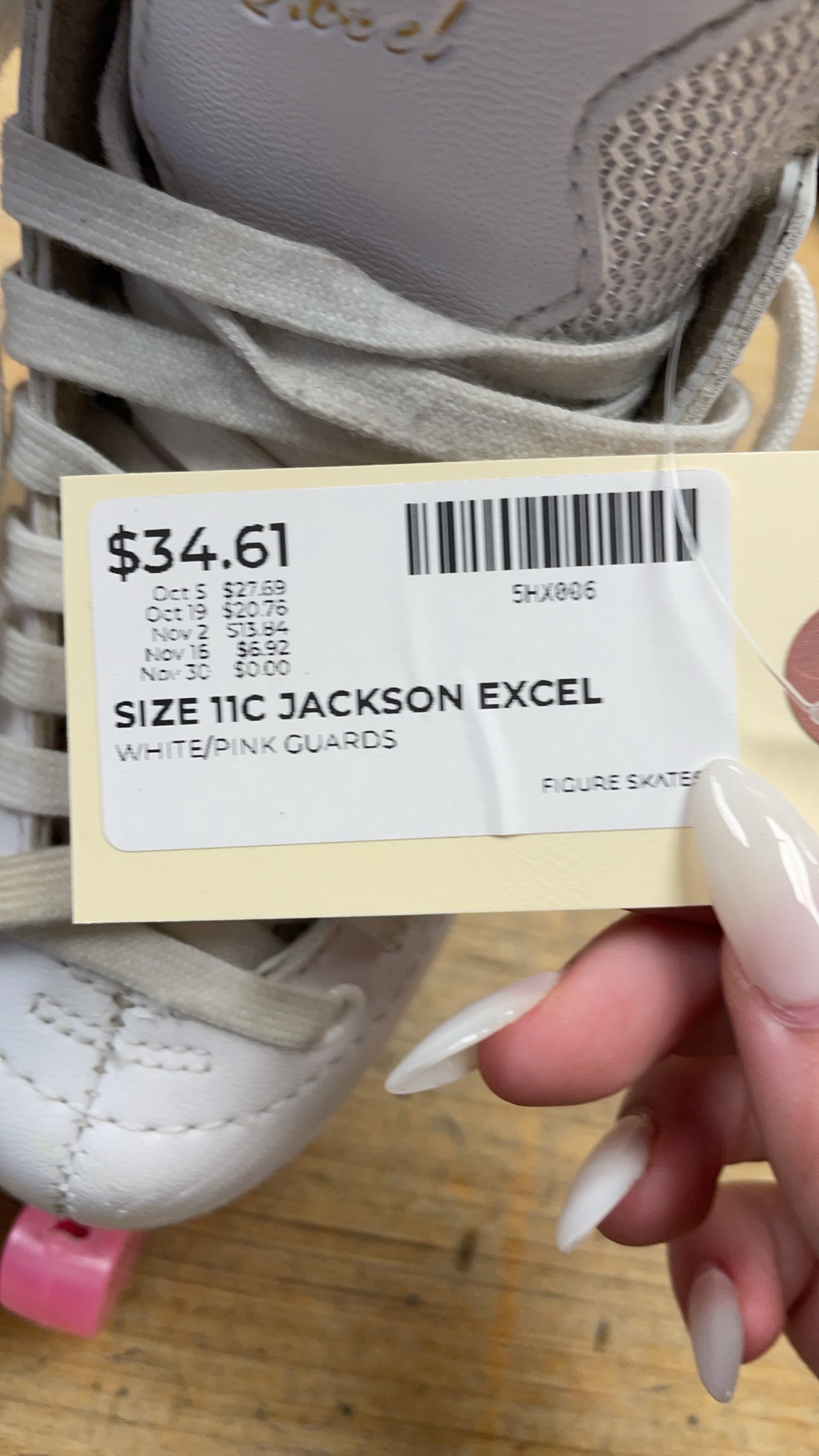 Jackson Excel Size 11C Figure Skates with Pink Guards