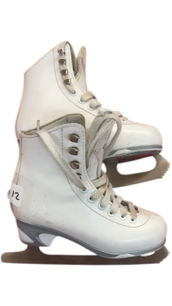 Jackson White Youth Figure Skates Size 12Y Good Used Condition - image 1