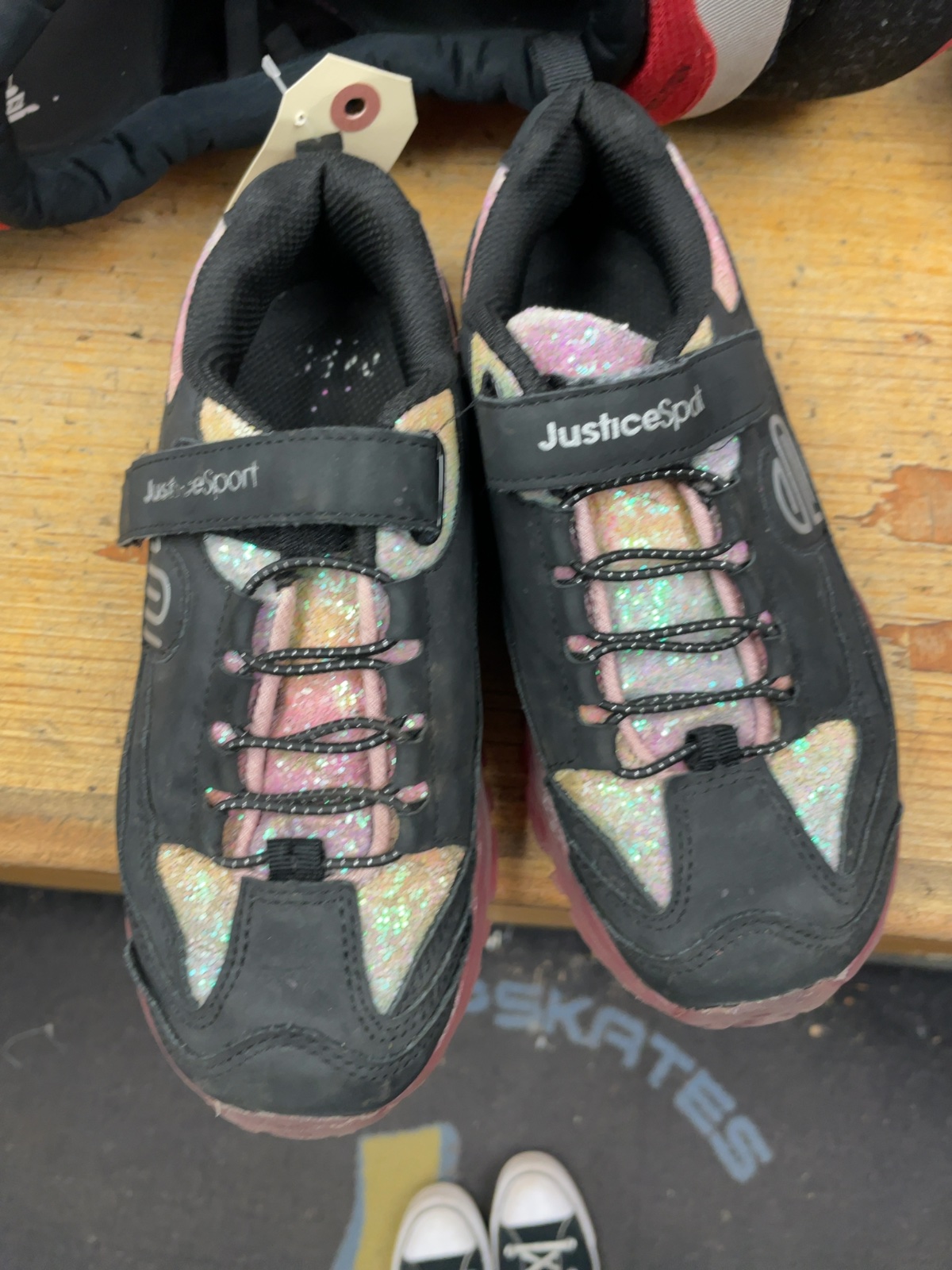 Justice JusticeSport Size 3 Black/Glitter Shoes