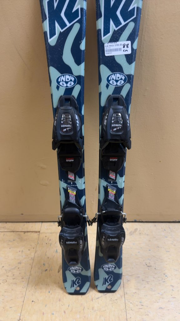 K2 Indy Junior Skis with Marker 4.5 Bindings Used 88cm