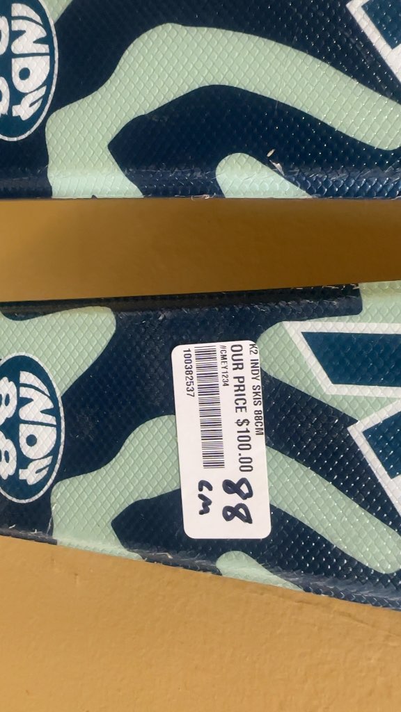 K2 Indy Junior Skis with Marker 4.5 Bindings Used 88cm