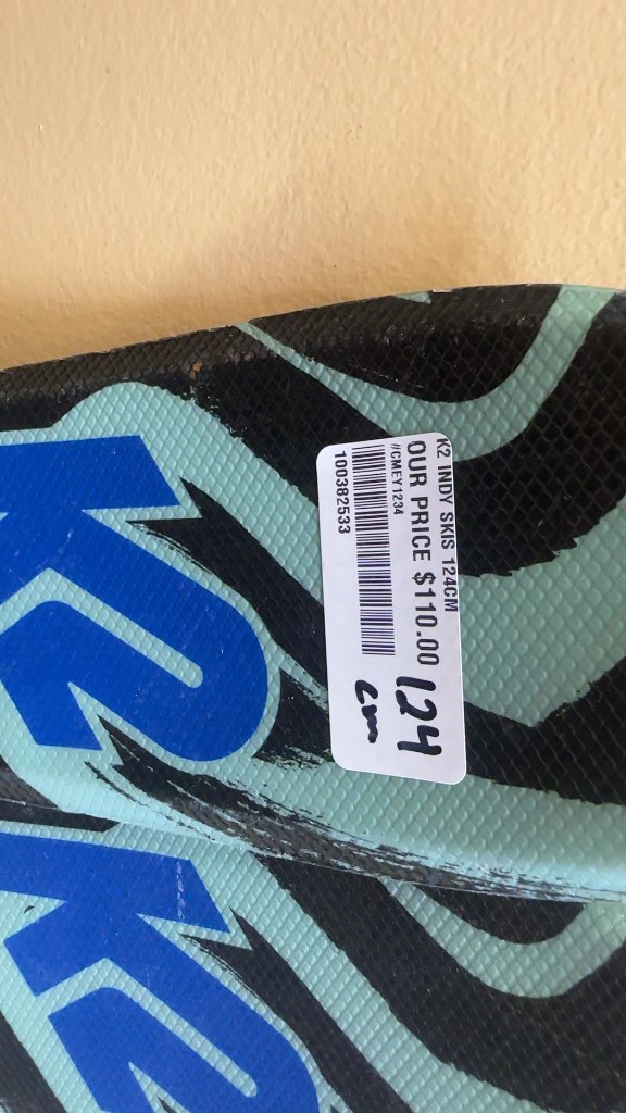 K2 Indy Youth Skis with Marker 4.5 Bindings 124cm - Used