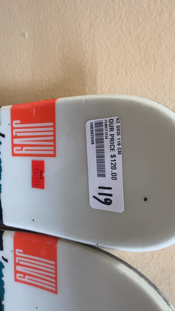 K2 Juvy Skis with Marker 4.5 Bindings Used 119 cm