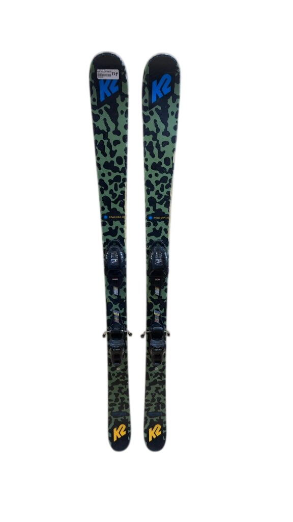 K2 Poacher Jr Skis with Marker 7.0 Bindings Used 129cm some rougher edges on the right side of both skis - image 1