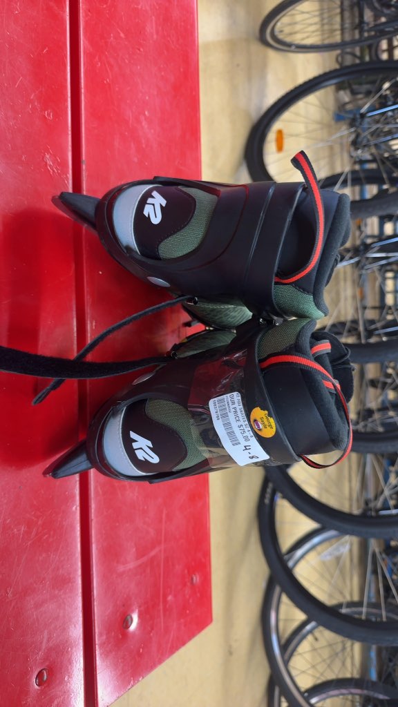 K2 Raider Adjustable Ice Skates Green/Black Used Size 4-8