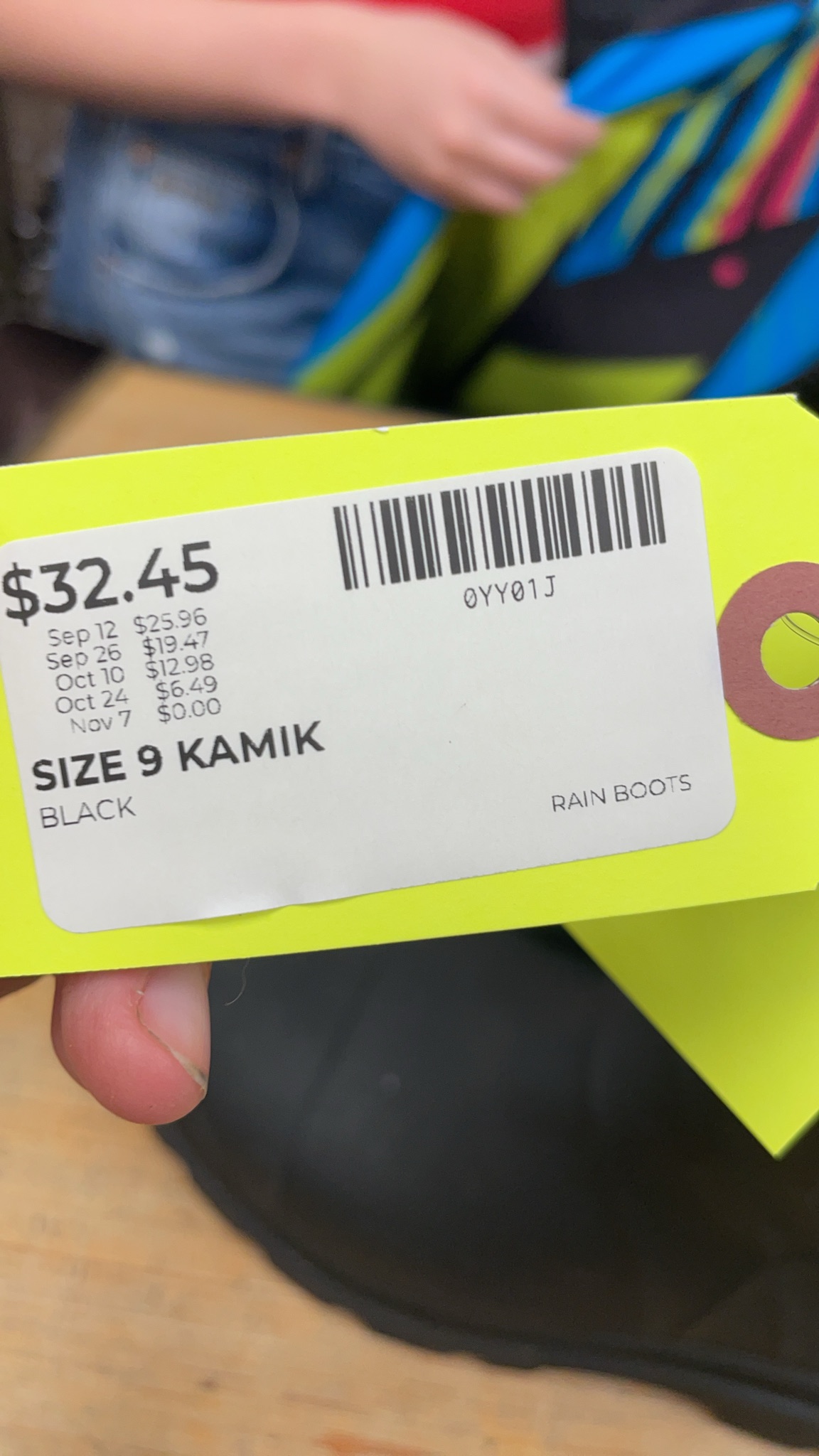Kamik Rain Boots Size 9 Black