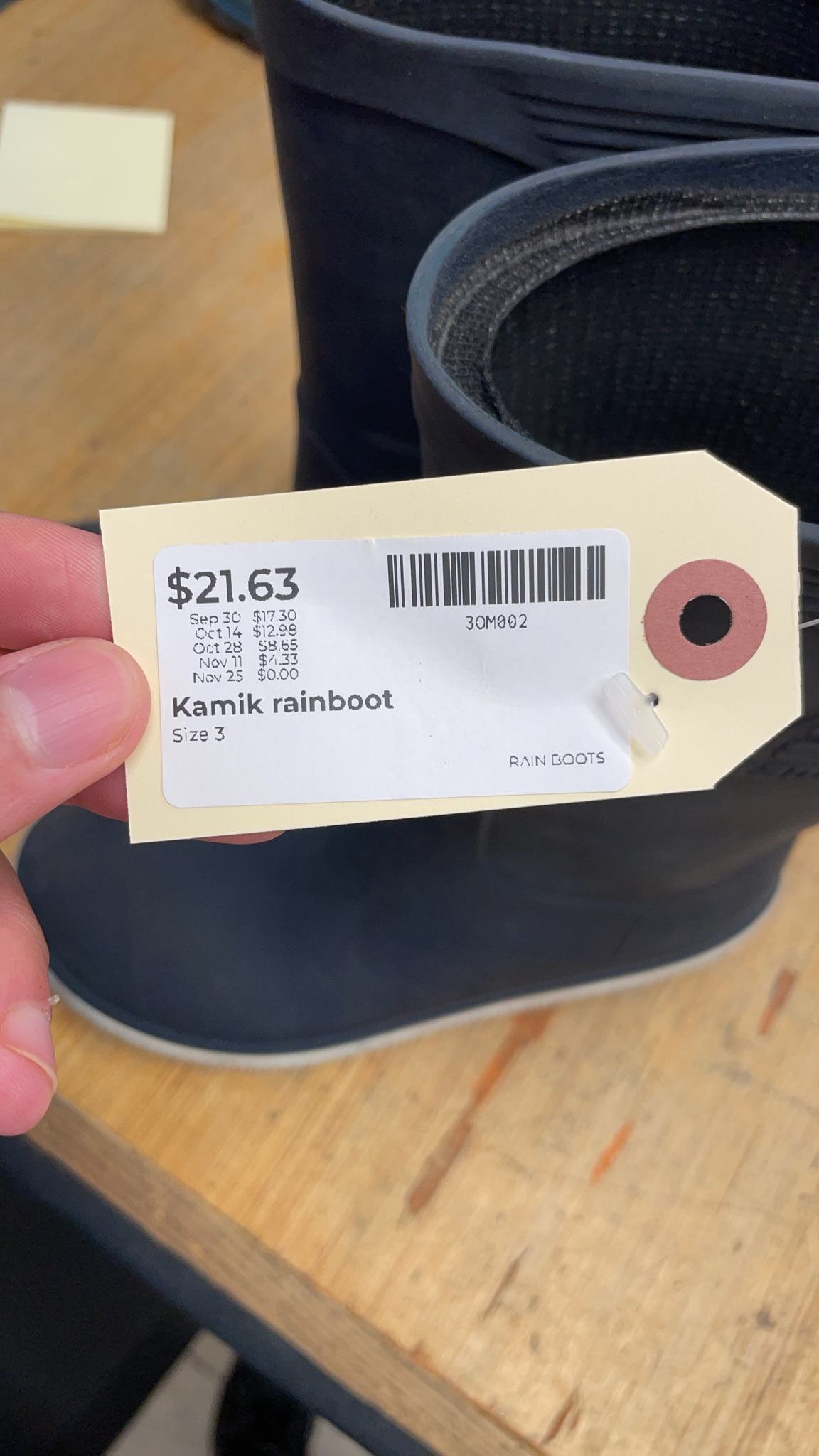 Kamik Rainboot Size 3 Navy