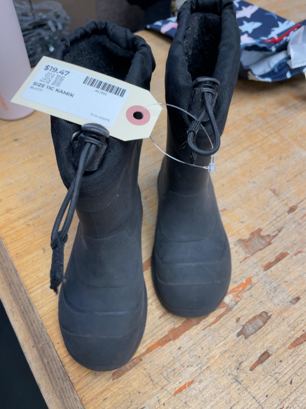 Kamik Size 11C Black Rain Boots