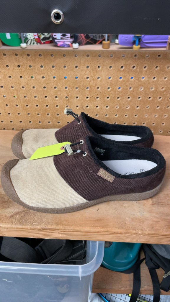 Keen Howser Corduroy Slip-on Sneakers - Brown/Beige - Size 11.5