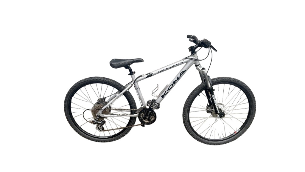 Kona Fire Mountain Hardtail Mountain Bike Silver Used 15" Frame