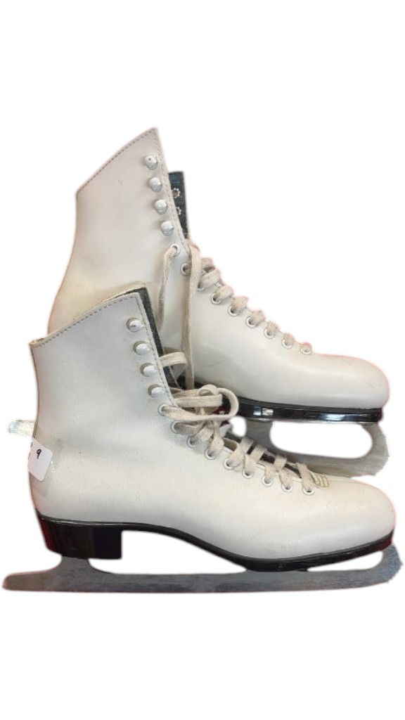 Lange Figure Skates Classic White Used Size 9 - image 1