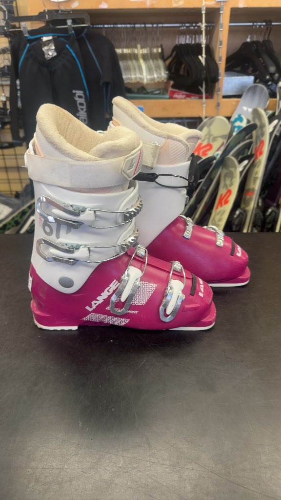 Lange Starlet 60 Ski Boots Pink/White Used Size 24.5