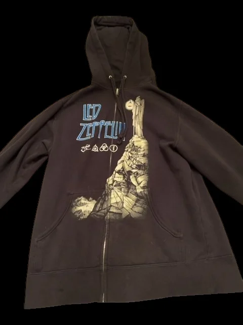 Led Zeppelin Zip-Up Hoodie The Hermit Graphic Black Good Condition Size S - image 2