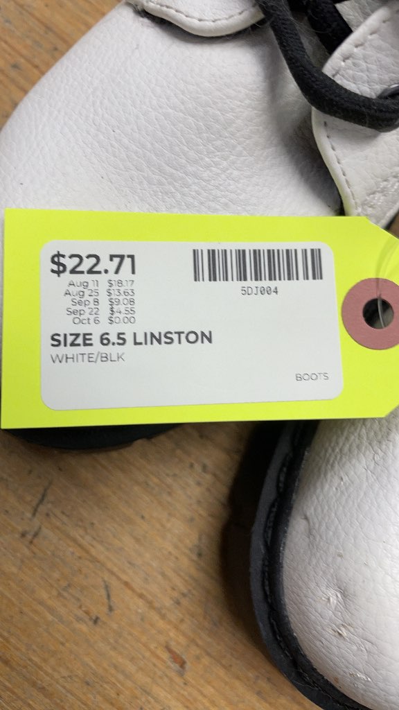 Linston White Lace-up Boots - Size 6.5