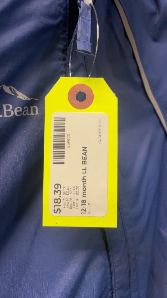 L.L. Bean Muddy Buddy Rain Suit - Blue - 12-18 Months