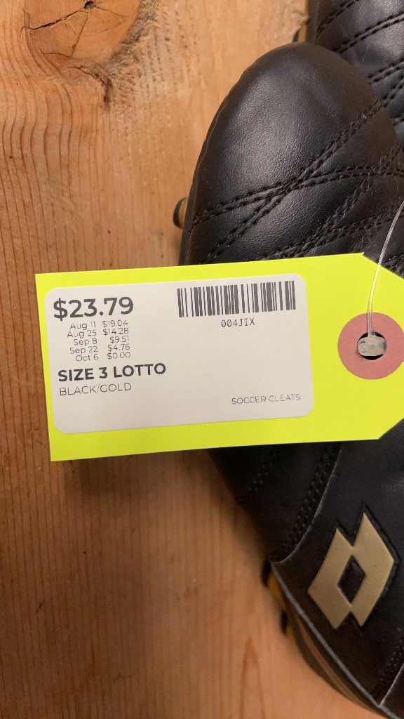 Lotto Soccer Cleats Black/Gold Size 3