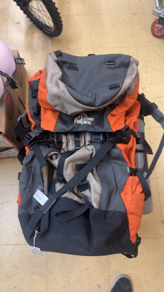 Lowe Alpine APS 7 Hiking Backpack Orange/Grey Used