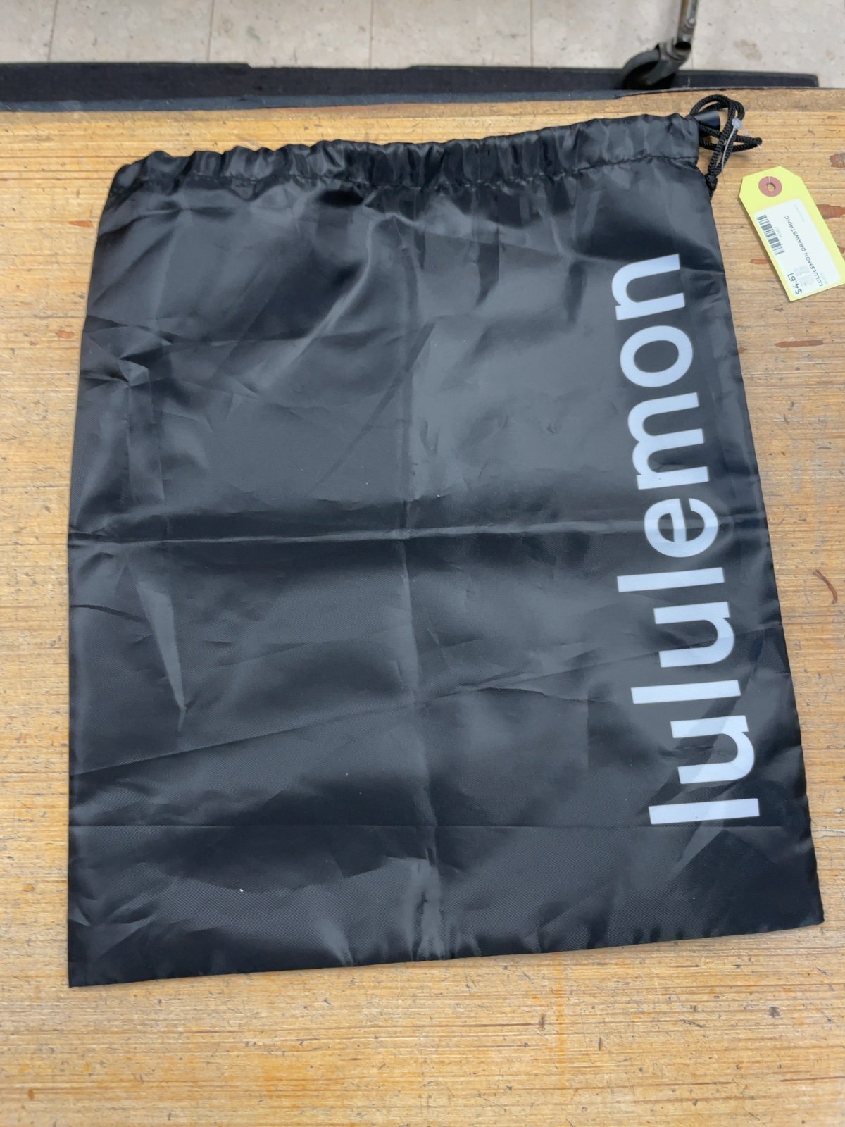 Lululemon Black Drawstring Bag