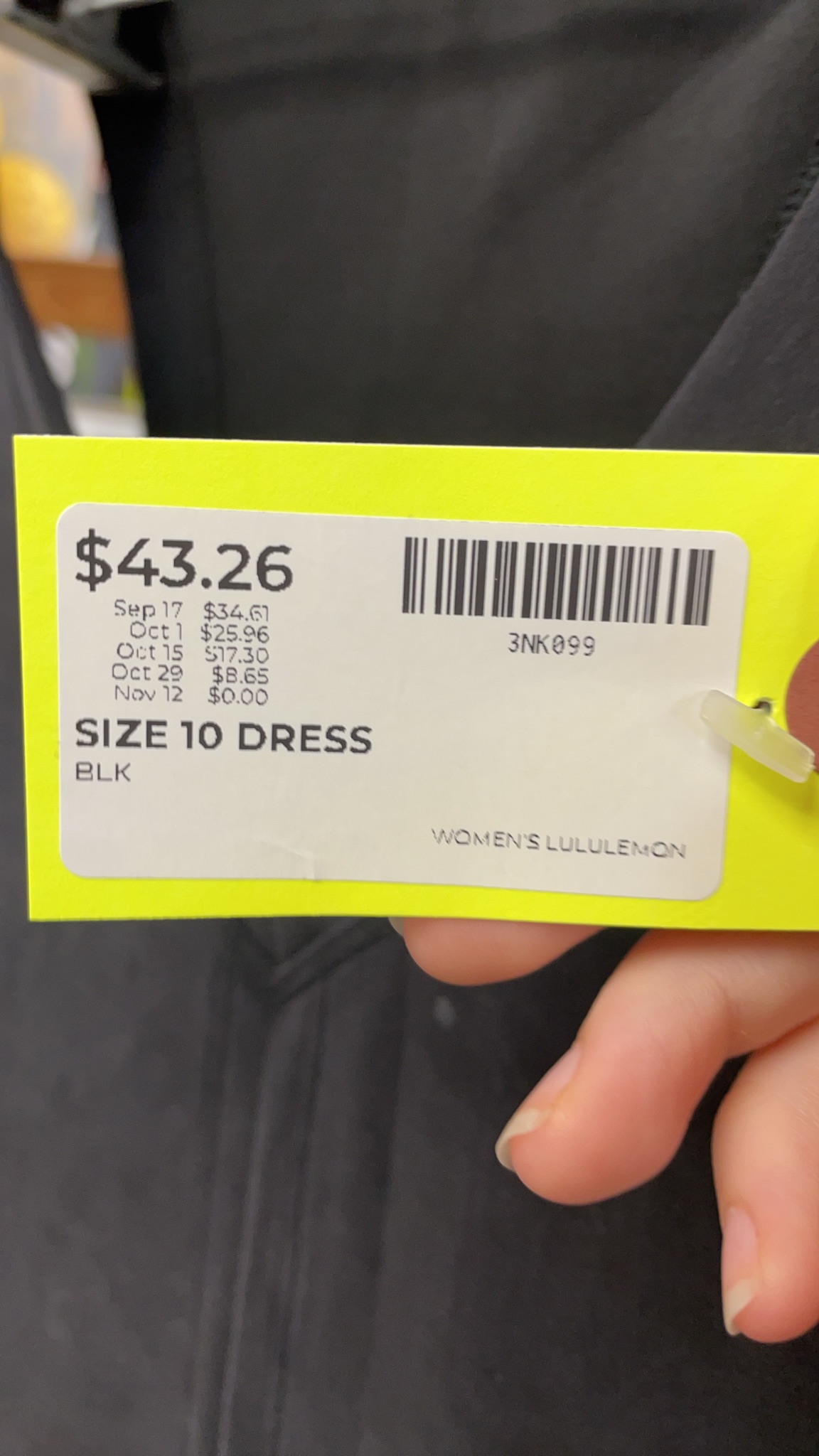 Lululemon Dress Size 10 Black