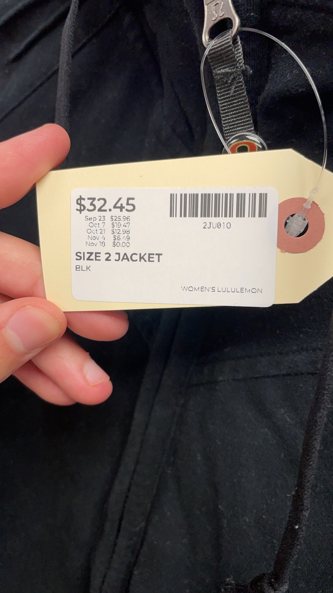 Lululemon Full Zip Hoodie Size 2 Black