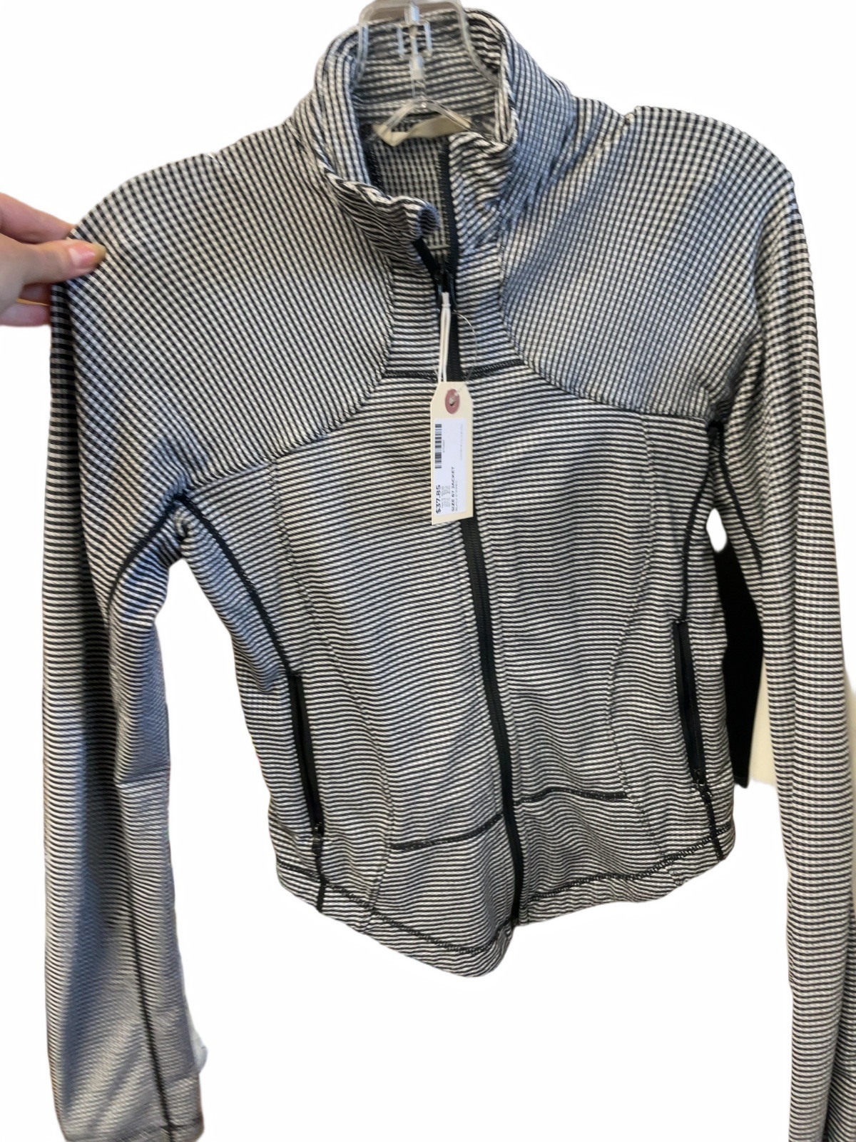 Lululemon Full Zip Jacket Size 6 Black Striped - image 1