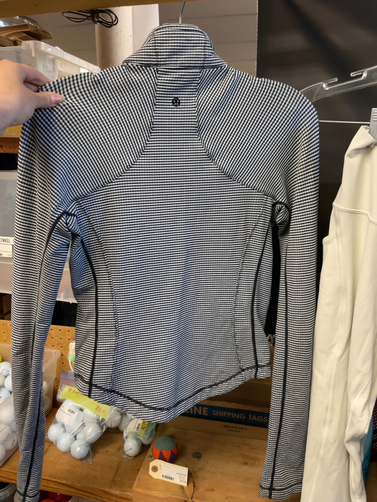 Lululemon Full Zip Jacket Size 6 Black Striped