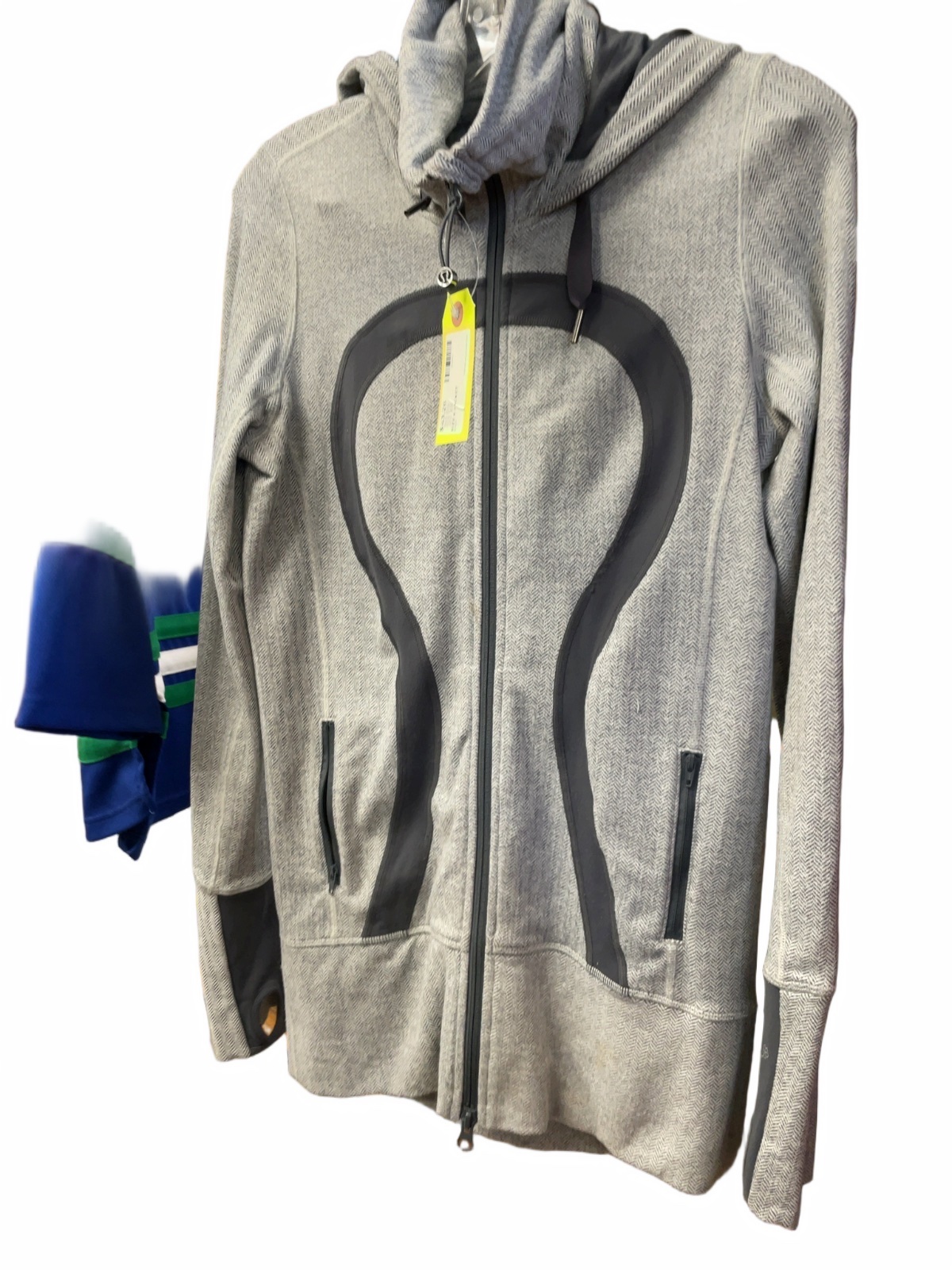 Lululemon Herringbone Zip-Up Jacket Size 6 Grey - image 1