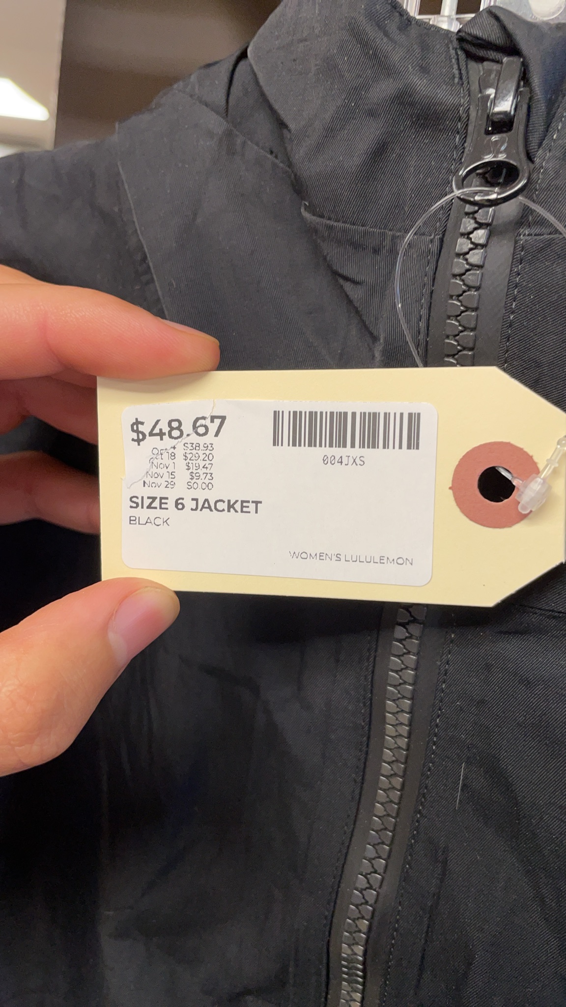 Lululemon Hooded Jacket Size 6 Black