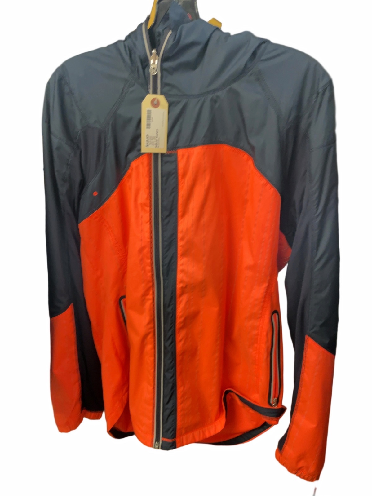 Lululemon Hooded Windbreaker Jacket Size 8 Blue/Coral - image 1
