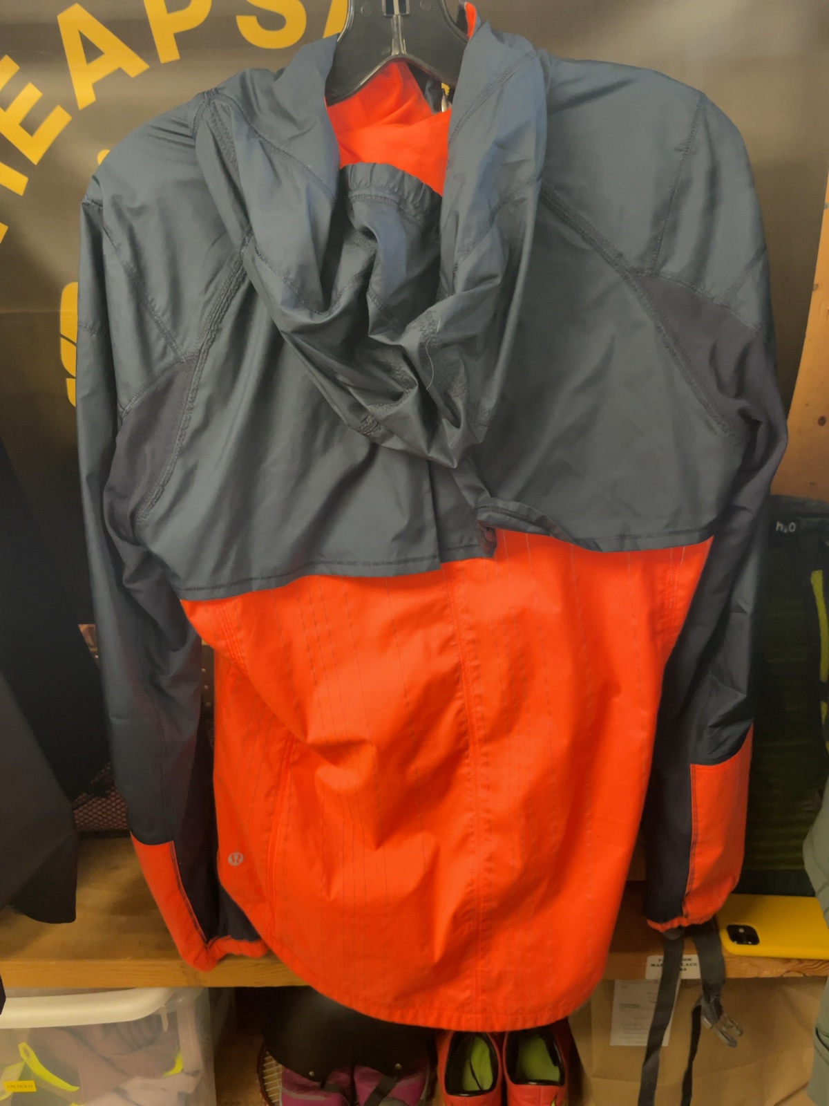 Lululemon Hooded Windbreaker Jacket Size 8 Blue/Coral