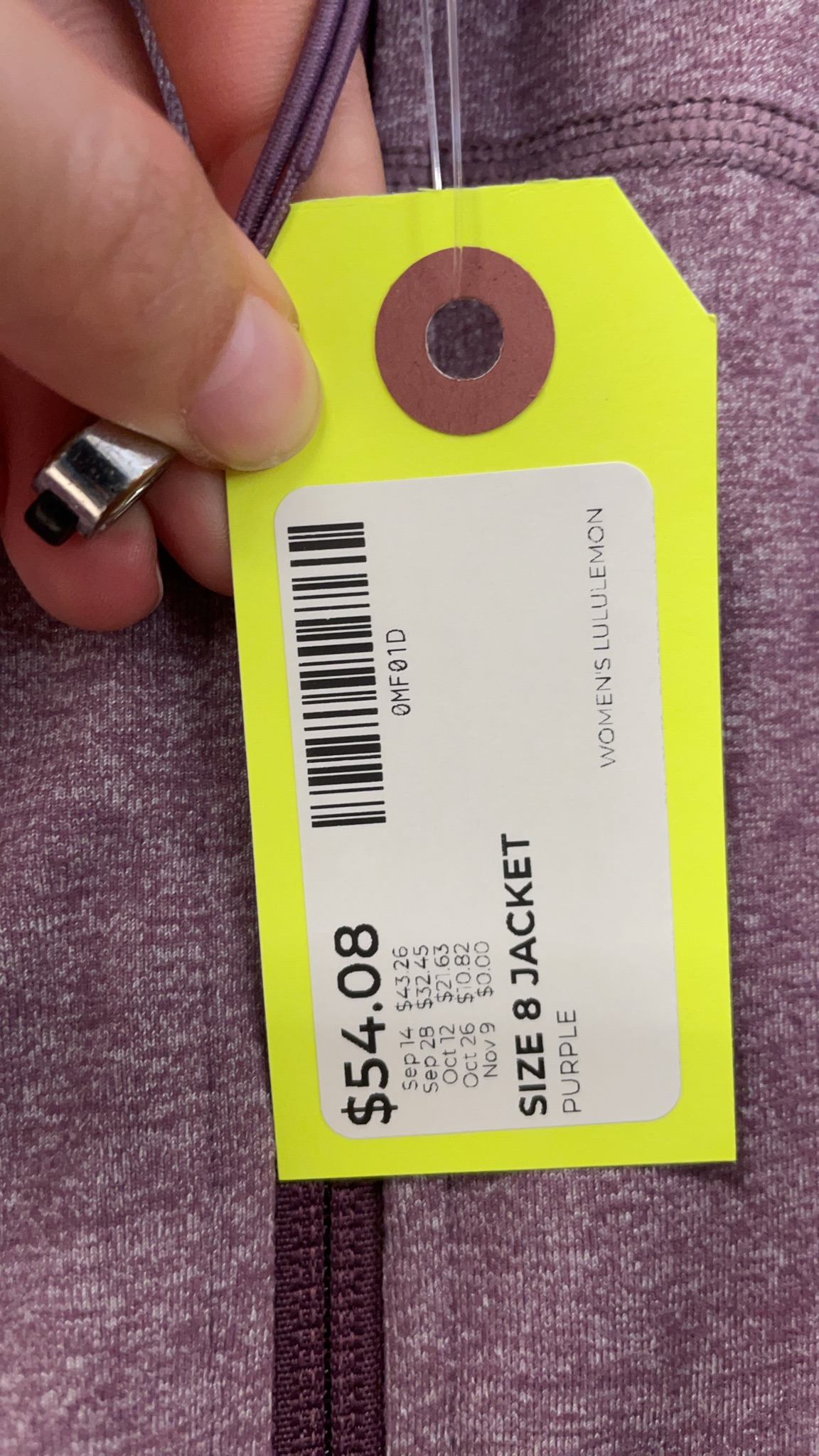 Lululemon Jacket Size 8 Purple Full Zip Hooded