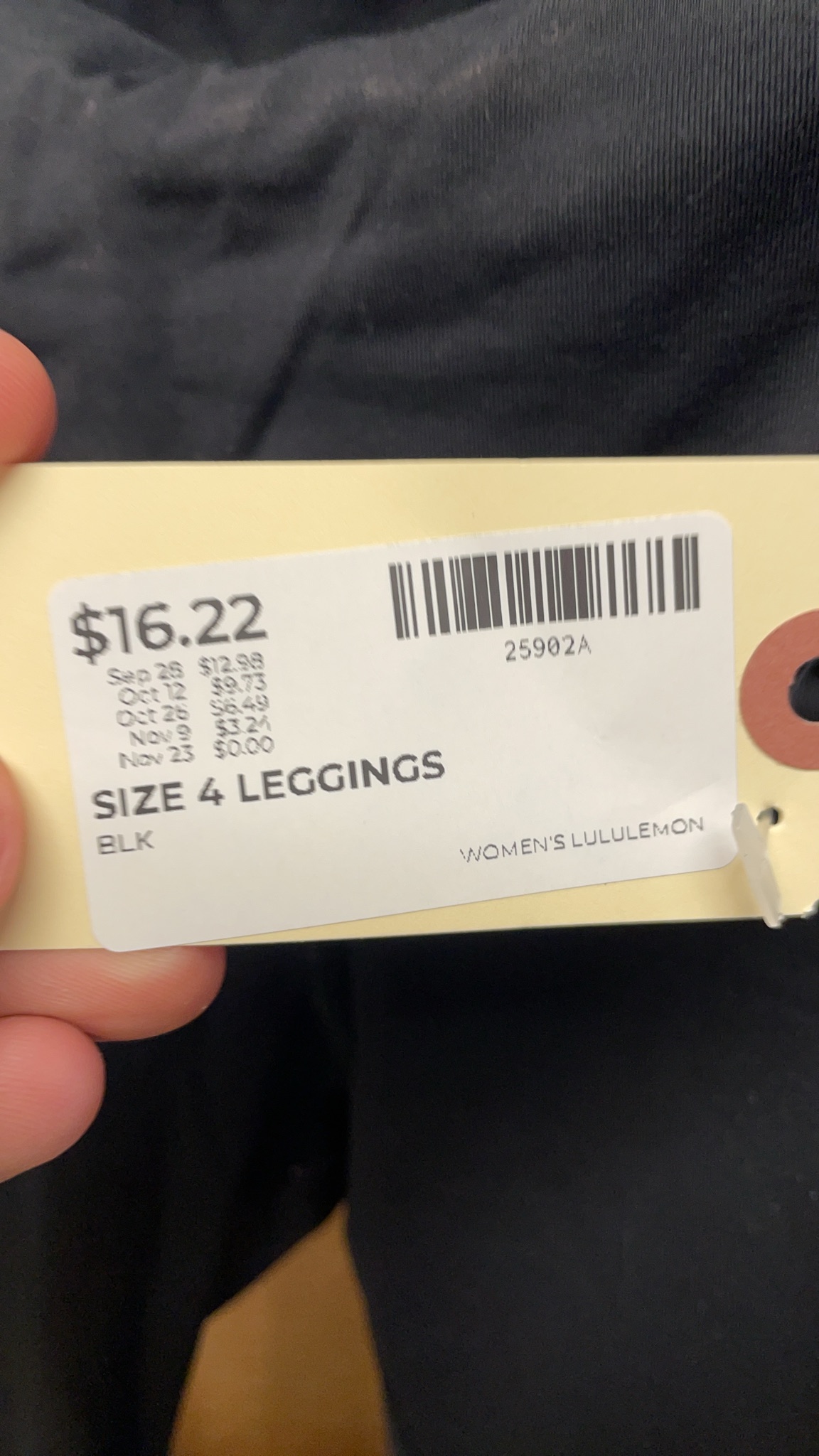 Lululemon Leggings Size 4 Black