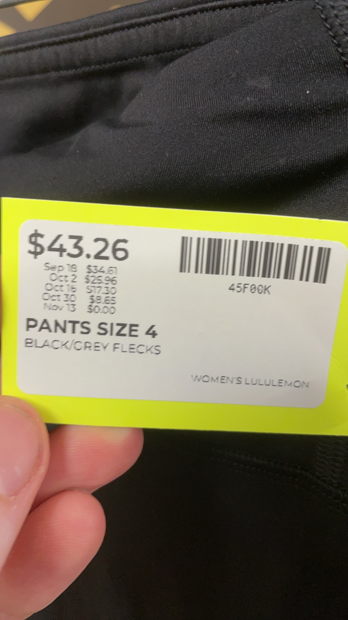 Lululemon Leggings Size 4 Black/Grey Flecks
