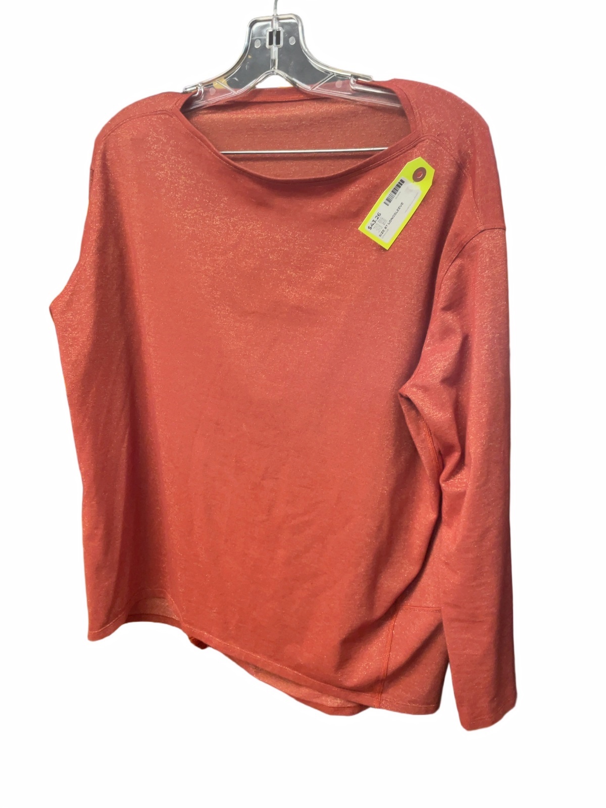 Lululemon Longsleeve Size 8 Orange Shimmer Top - image 1