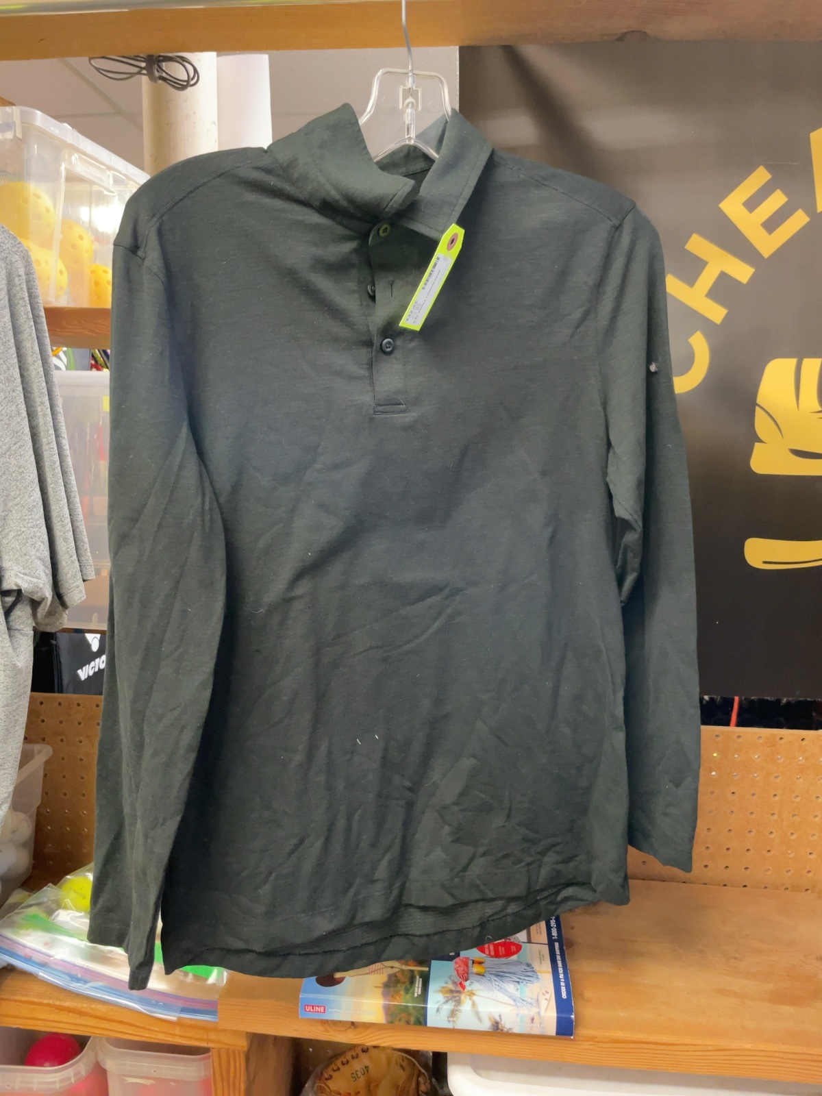 Lululemon Longsleeve Size Small Men's Black Polo
