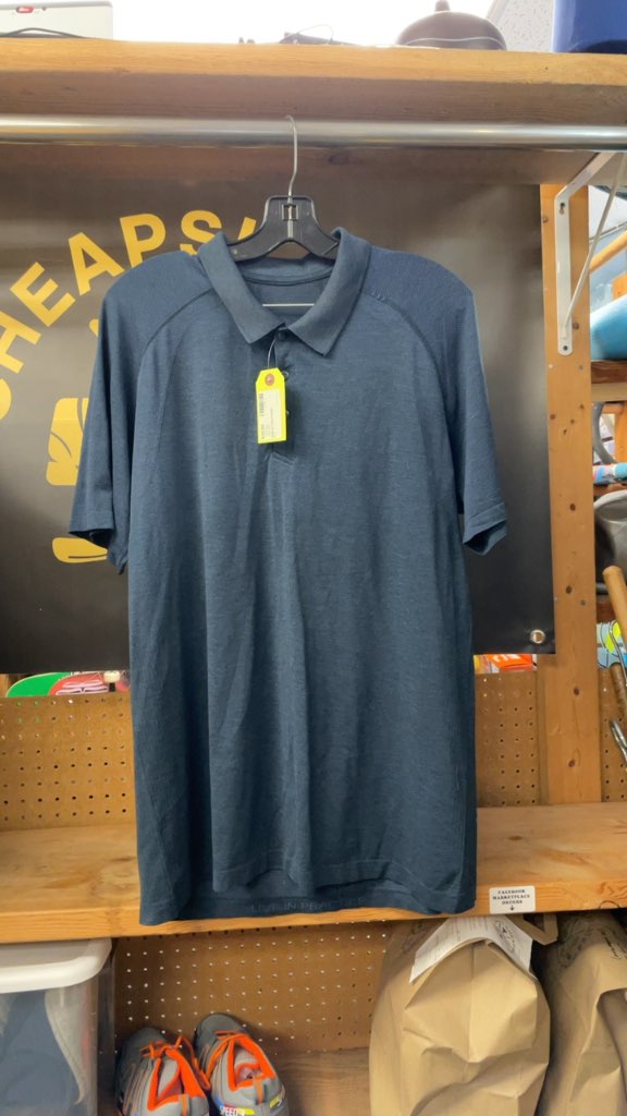 Lululemon Men's Golf Polo Shirt - Blue, Size XL