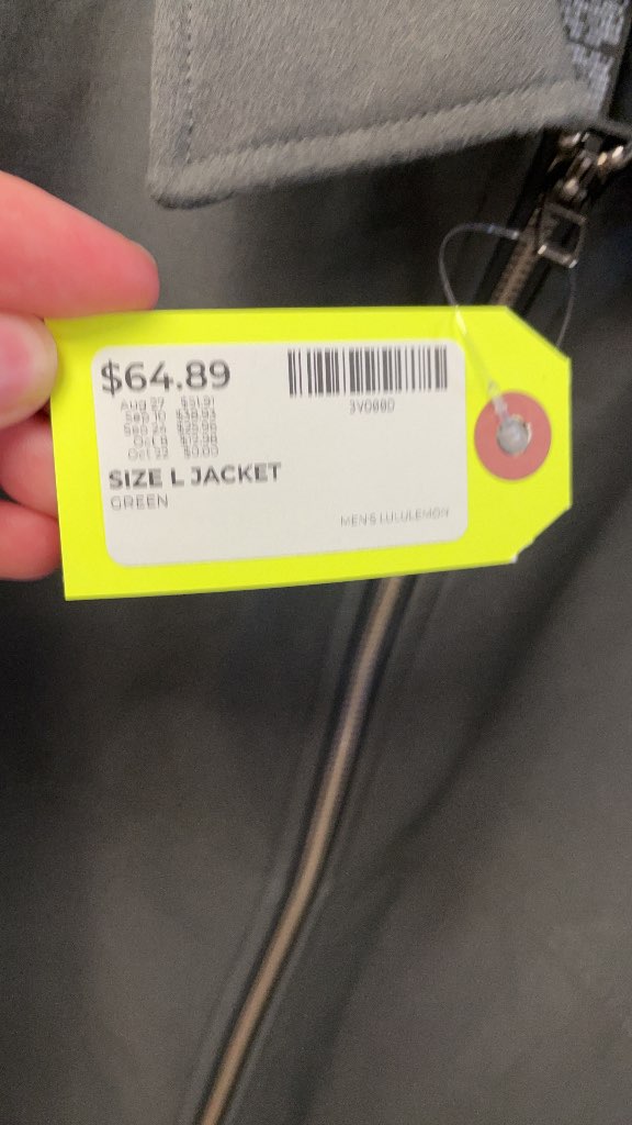 Lululemon Men's Green Full-Zip Jacket - Size Large