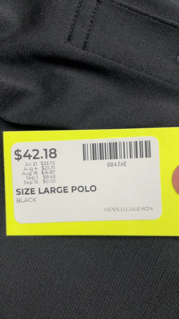 Lululemon Men's Polo Shirt - Black - Size Large