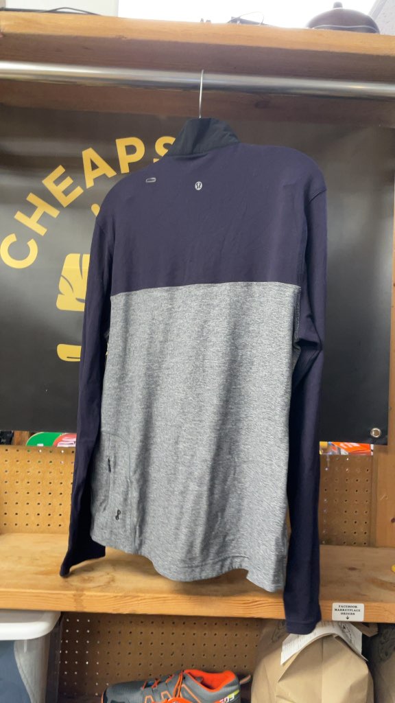 Lululemon Men's Quarter-Zip Pullover - Purple/Grey - Size Medium