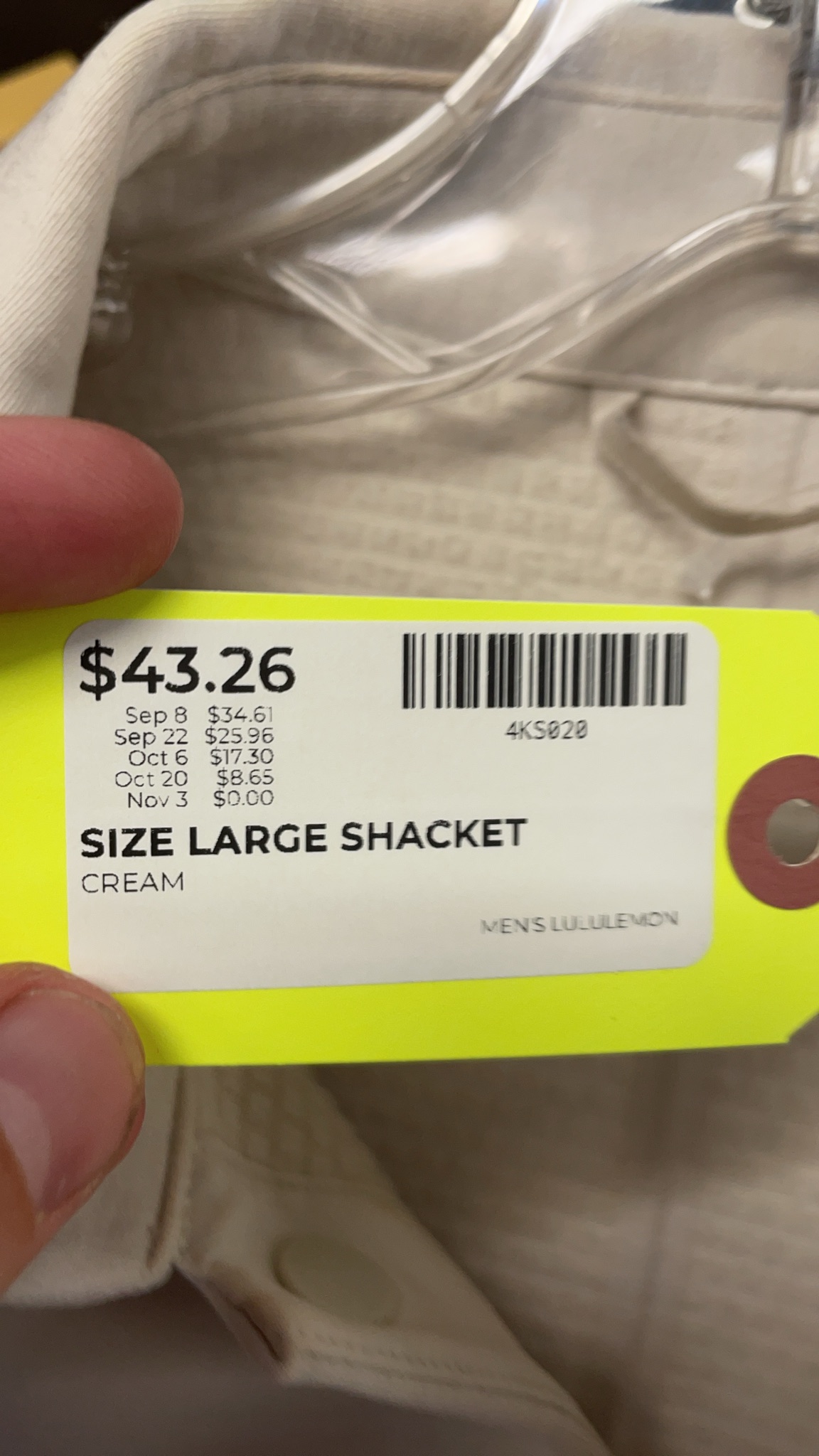 Lululemon Men's Shacket Size Large