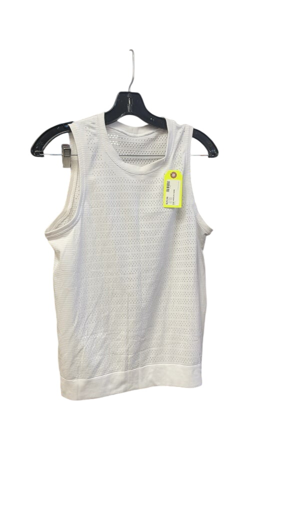 Lululemon Men's White Mesh Tank Top - Size Medium