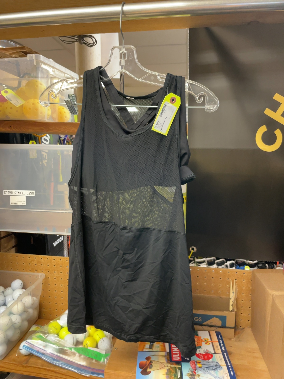 Lululemon Mesh Panel Tank Top with Built-in Bra Size 6 Black