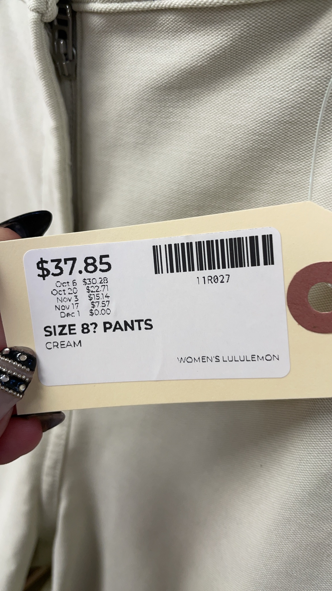 Lululemon Pants Size 8 Cream