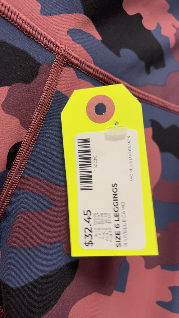 Lululemon Pink/Blue Camo Leggings - Size 6