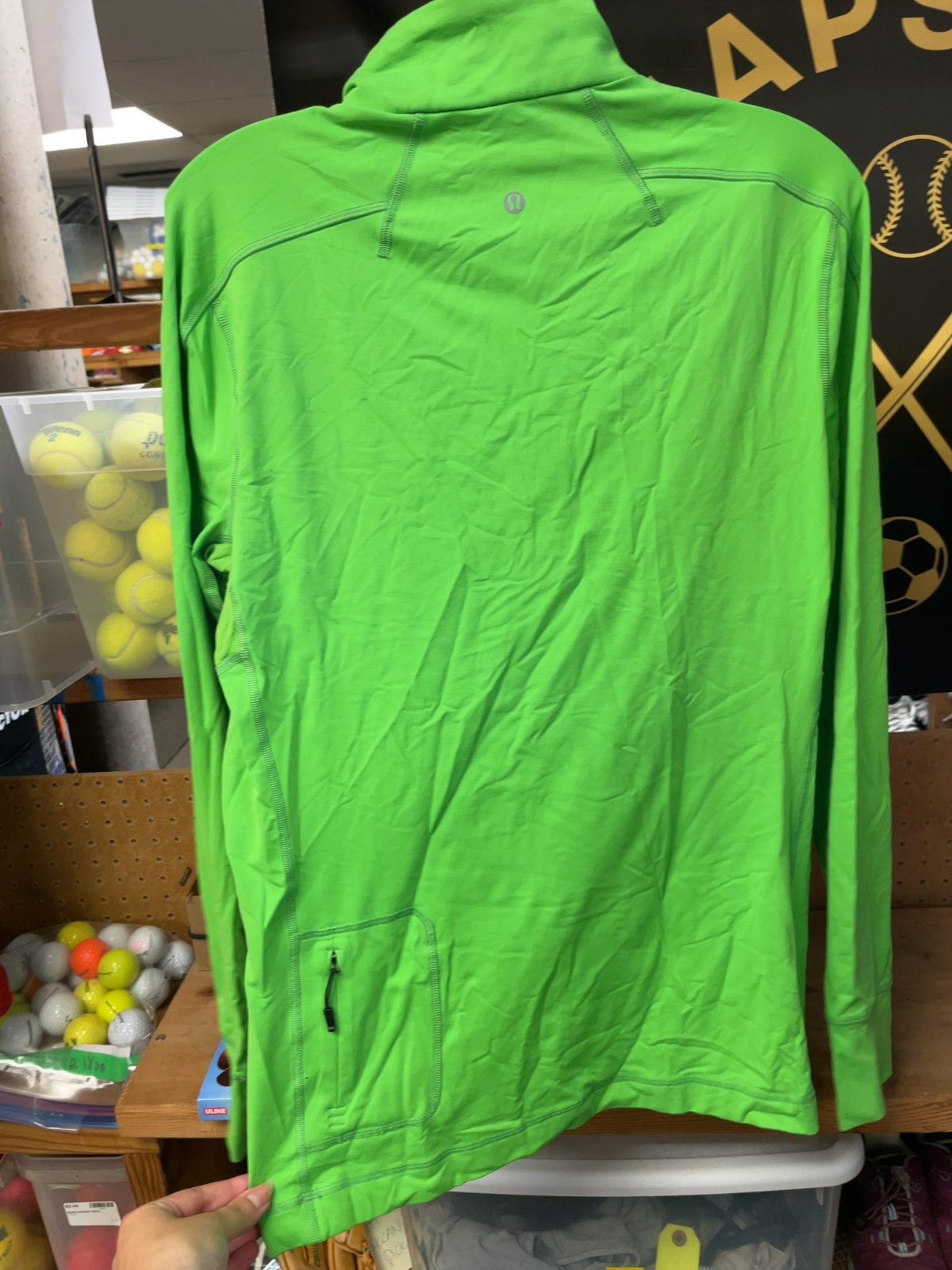 Lululemon Quarter-Zip Medium Green Men's Top