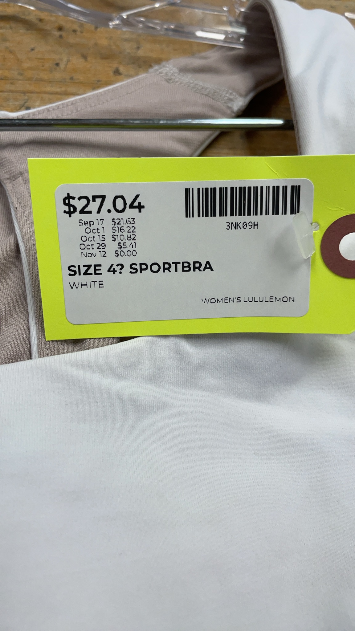 Lululemon Racerback Sports Bra Size 4 White
