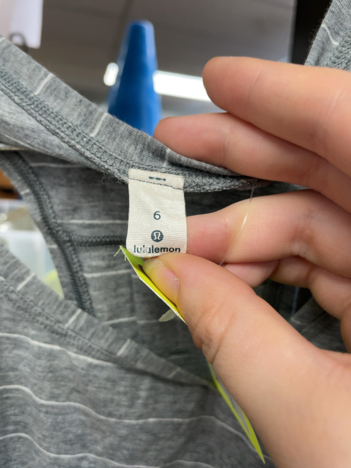 Lululemon Racerback Tank Top Size 6 Grey Striped