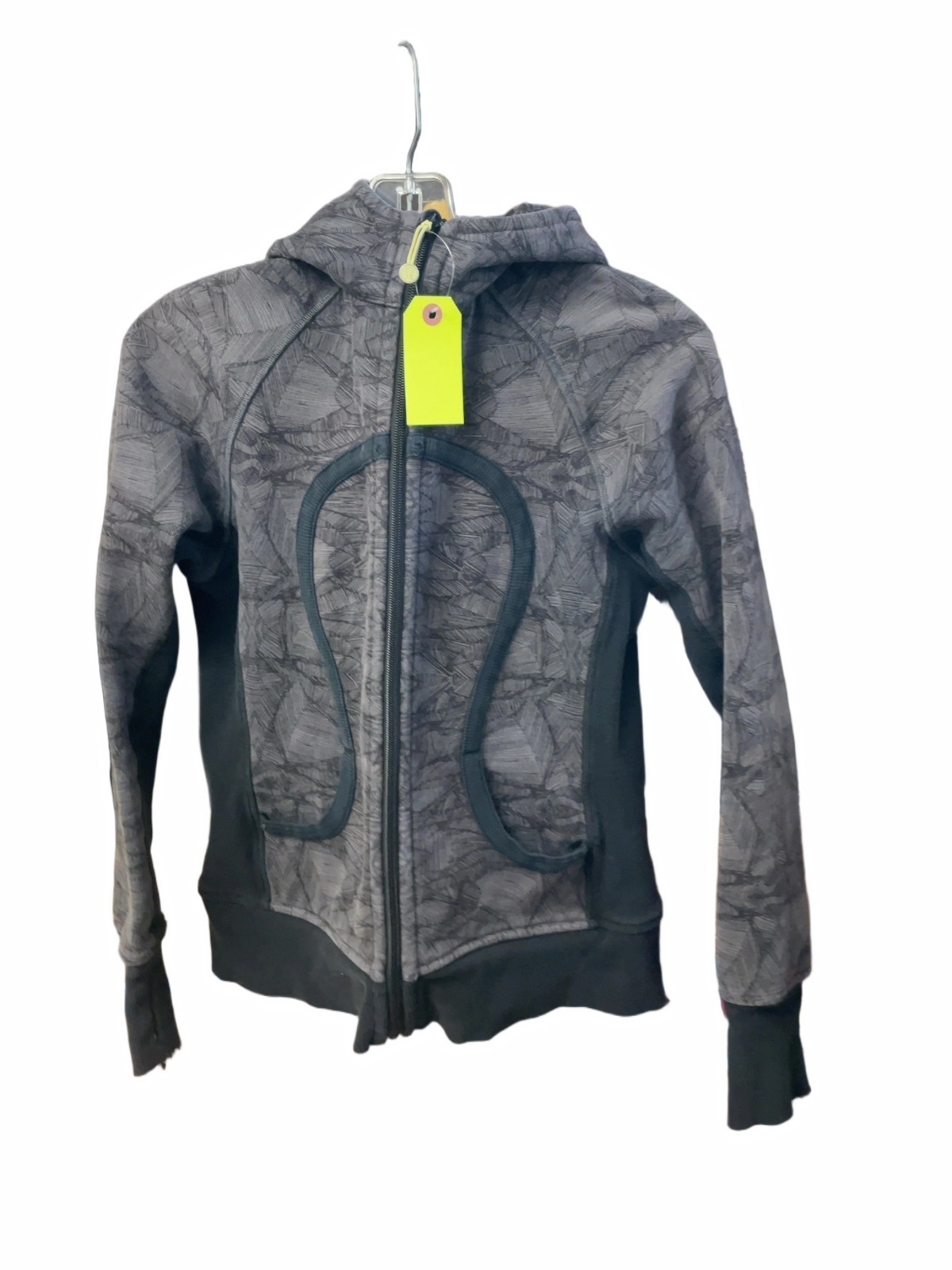 Lululemon Scuba Hoodie Size 8 Grey/Black Patterned Jacket - image 1